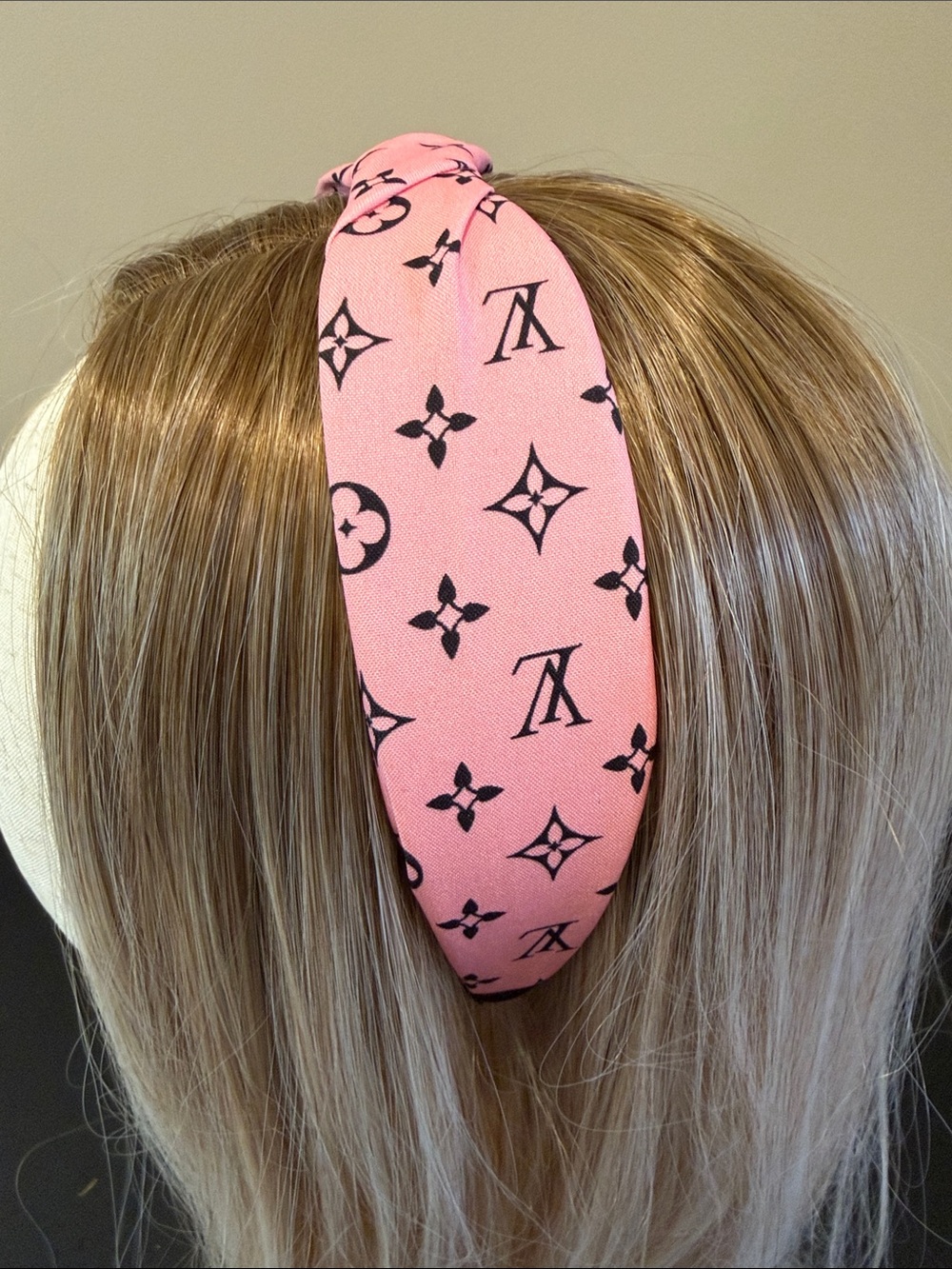 Louis Vuitton Pink and Black Monogram Headband - Picture 3 of 3